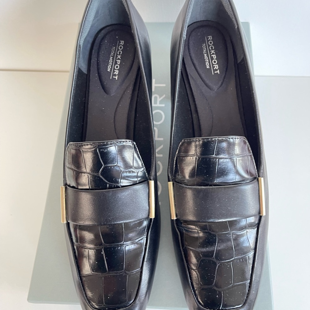 New leather Rockport Women's Black Loafers